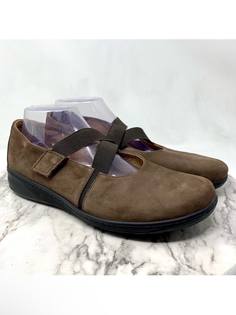David Tate Julia Brown Nubuck Mary Jane Comfort Flats 10 Classic Sporty Preppy
